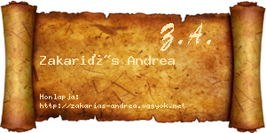 Zakariás Andrea névjegykártya